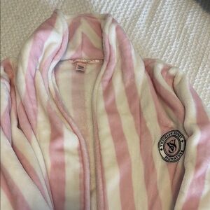 Victoria's Secret Soft Pink and White Striped Robe
